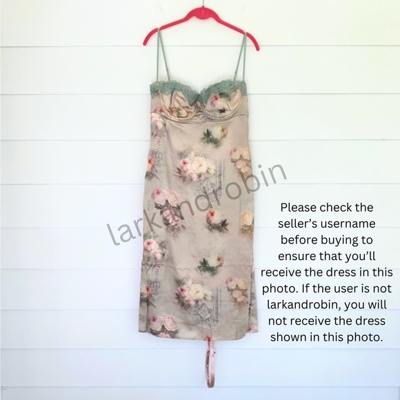 NEW House of CB Venus Dress Vintage Cream Flower Print Large+ (XL) - Picture 14 of 17